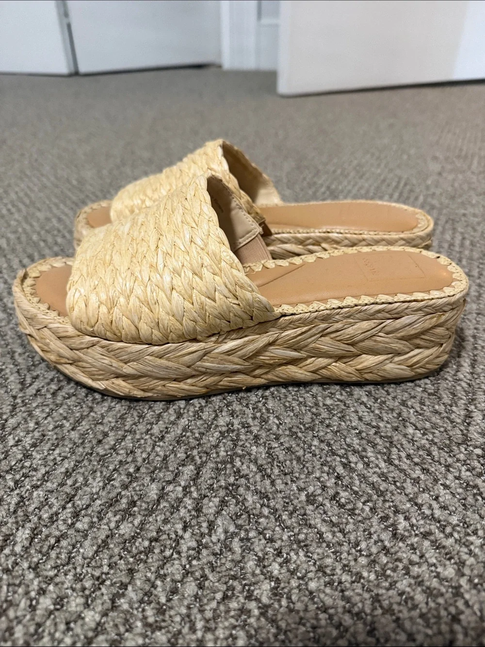Dolce Vita Tan Woven Espadrille Slide Sandals